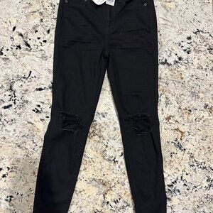 American Eagle Outfitters Black Distressed Skinny Jeans
